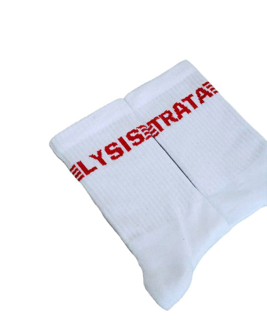 LYSISTRATA "Lysis White & Red Striped Socks"